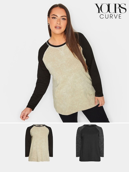 Natur - Yours Curve Longsleeve Raglan T-Shirts 2 Pack (971825) | 10 €