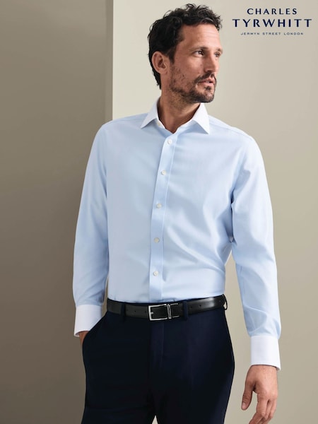 Ice Blue - Regular Charles Tyrwhitt Pure Linen Classic Fit Shirt