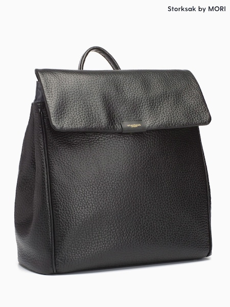 Black - Storksak Storksak St James Leather Changing Bag