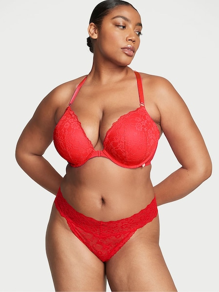 Victoria's Secret Lipstick Red Lace Up Thong Knickers (972128) | €10.50