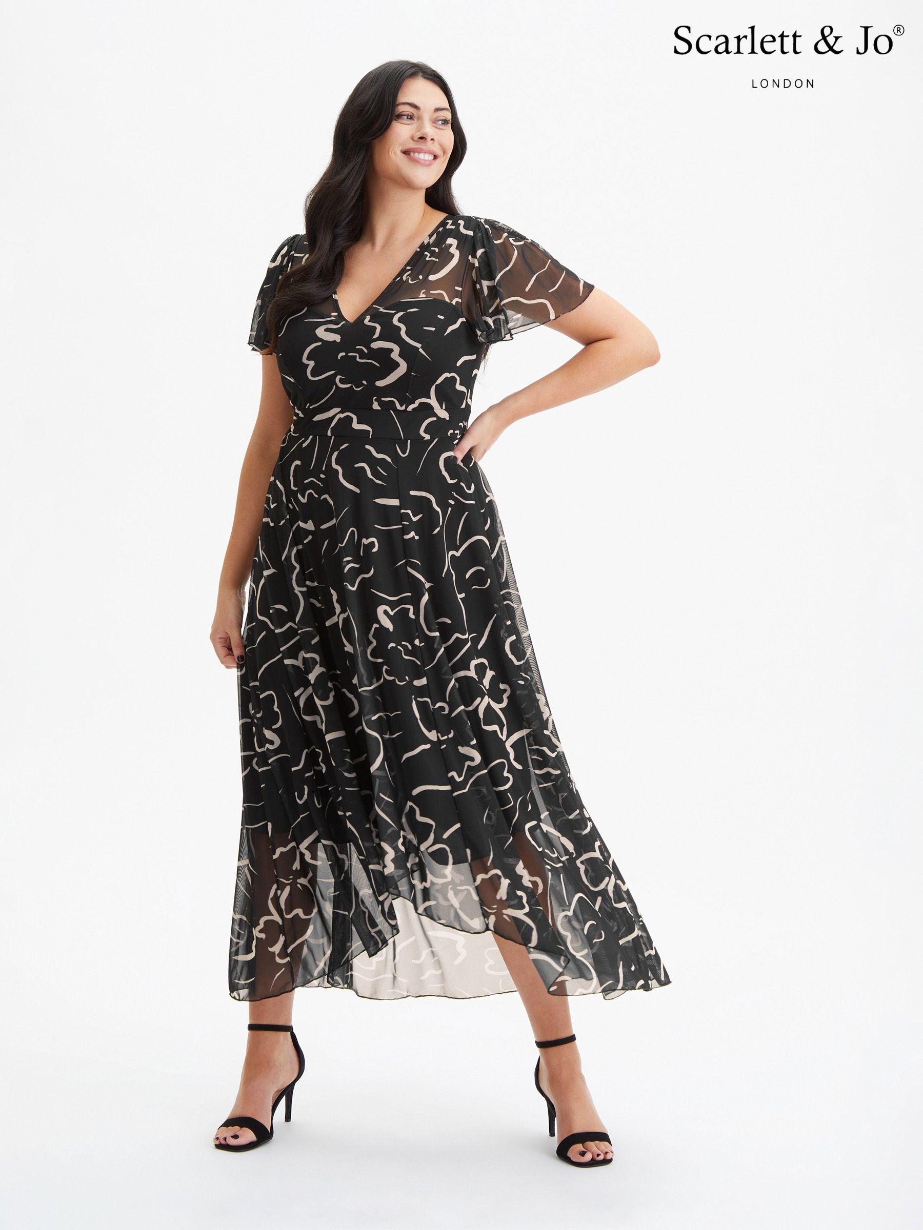 Dresses Scarlett & Jo Black Midi Partywear | Next Luxembourg