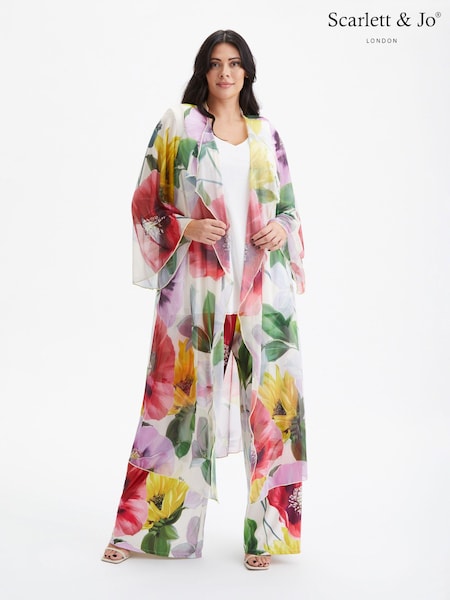 Rosa - Scarlett & Jo Waterfall Kimono aus Mesh (972193) | 45 €