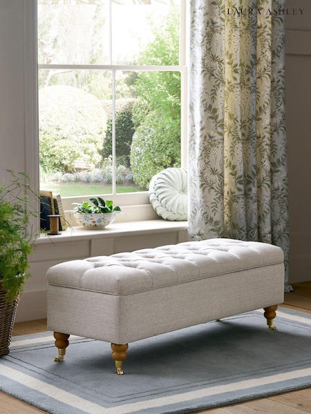 Laura Ashley Vivienne Soft Silver Ropsley Storage Ottoman Bench (972306) | €377