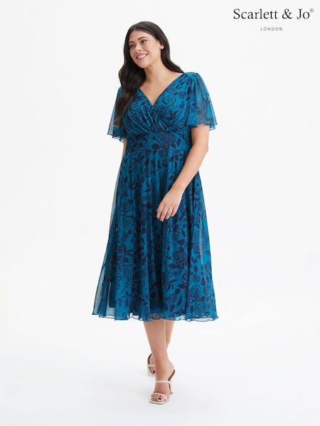 Scarlett & Jo Victoria Angel Sleeve Mesh Midi long Dress (972579) | 133 €