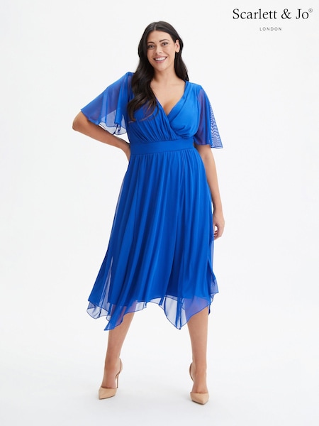 Scarlett & Jo Cobalt Blue Julie Hanky Hem Dress (972622) | 421 QAR