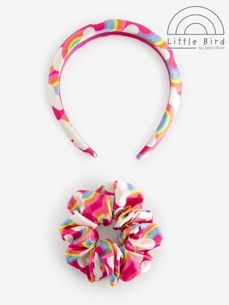 Little Bird by Jools Oliver Pink Rainbow Headband And Scrunchie Set (972694) | AED29