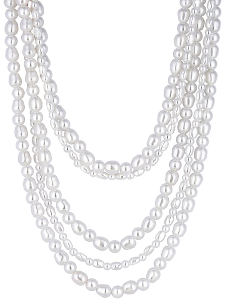 Mood White Pearl Statement Multirow Necklace (972709) | €31