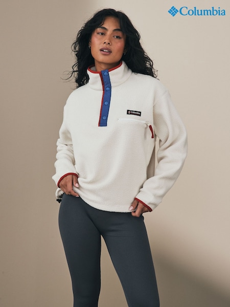 Valkoinen - Columbia Womens Helvetia Ii Cropped Sherpa Half Snap Fleece (972904) | €71
