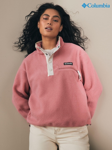Vaaleanpunainen - Columbia Womens Helvetia Ii Cropped Sherpa Half Snap Fleece (973002) | €102
