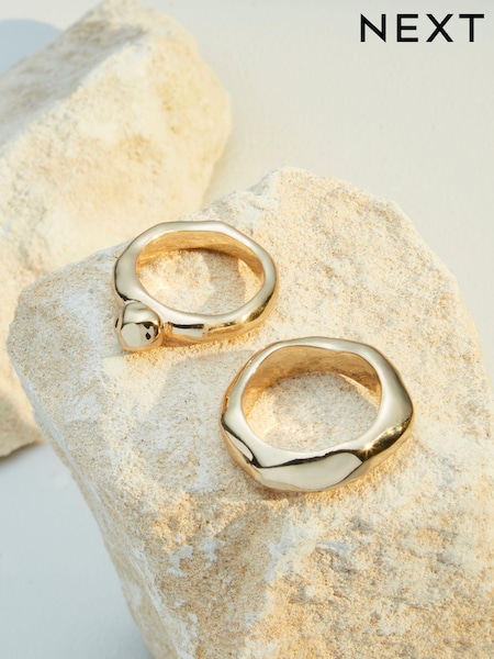 10 Carat Gold Plated N. Premium Chunky Ring Pack Made With Recycled Brass (973583) | €14