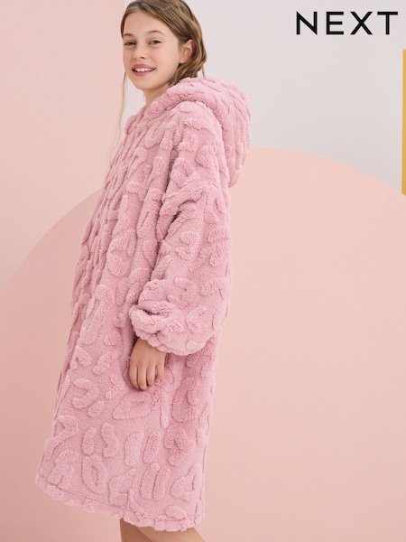 Pink Animal Jacquard Fleece Hooded Blanket (3-16yrs) (973856) | €15 - €21