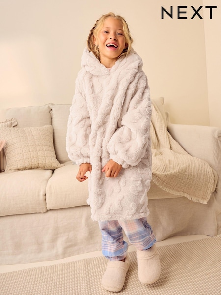 Cream Jacquard Fleece Hooded Blanket (3-16yrs) (973863) | €17 - €24