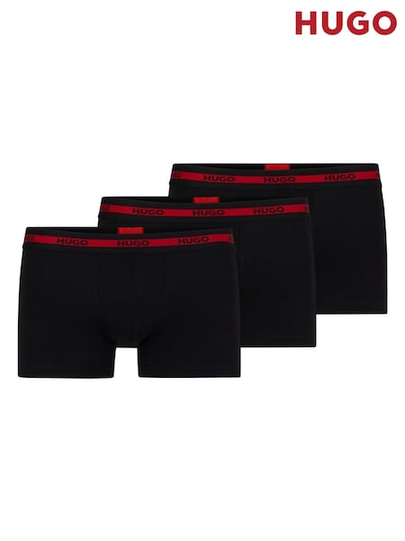 HUGO Black Black Logo Waistband Boxers 3 Pack (973966) | AED262