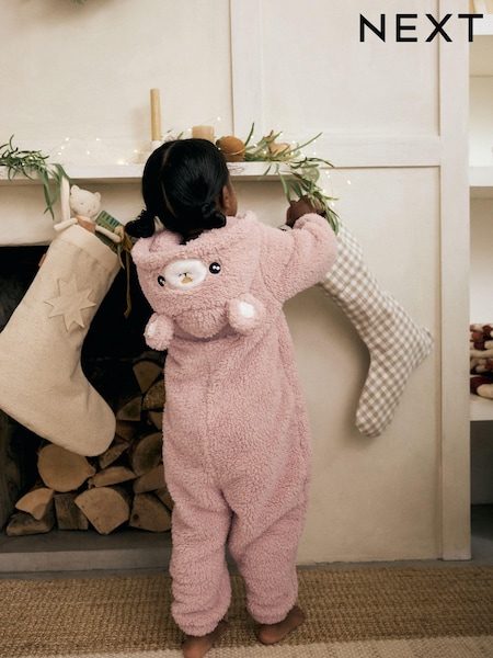 Розовый с медведем  - Fleece All-In-One (1.5-12yrs) (974386) | €22 - €27