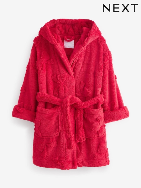 Red Bow Jacquard Fleece Dressing Gown (9mths-16yrs) (974630) | €12 - €23