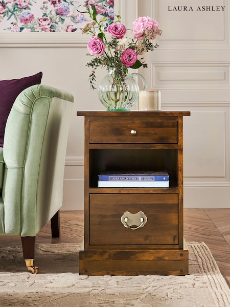 Laura Ashley Dark Chestnut Garrat 2 Drawer Side Table (974892) | €467