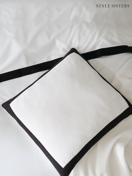 Style Sisters White Monochrome Waffle 100% Cotton Cushion (975042) | €40