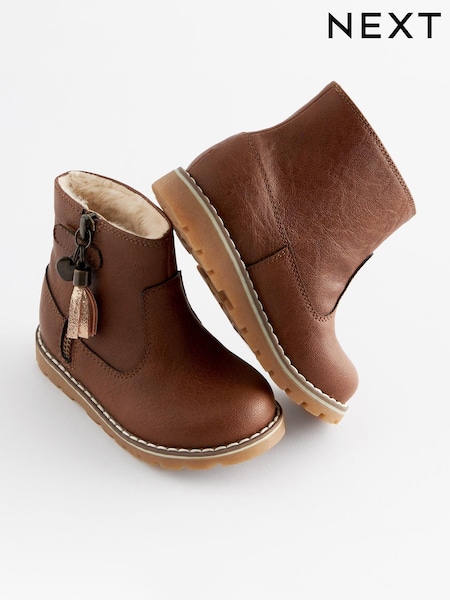 Светло-коричневый - Warm Lined Tassel Detail Zip Boots (975178) | €7 - €9