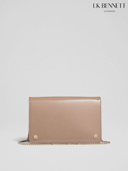 LK Bennett Natural Cici Patent Leather Clutch Bag (975203) | 492 QAR
