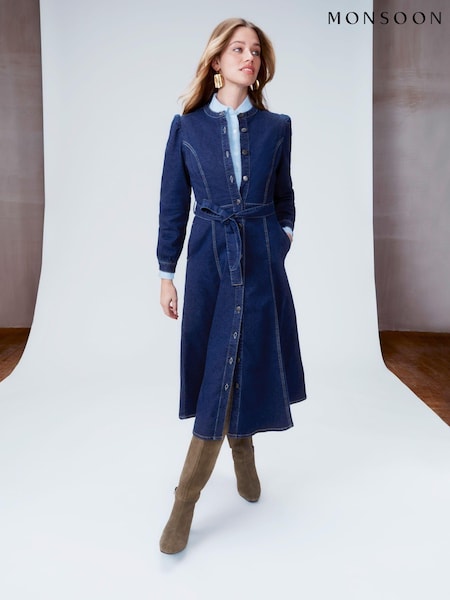 Monsoon Blue Lulu A-Line Denim Dress (975348) | €115