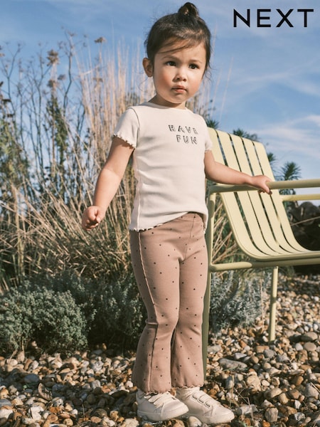 بني منقط - Flare Legging & Top Set (3mths-7yrs) (975370) | ‏37 د.إ.‏ - ‏ 51‏ د.إ.