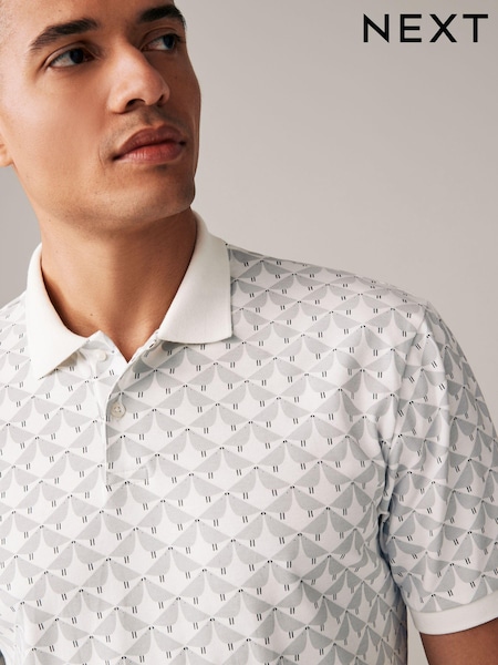 Grey 100% Cotton Scion Print Polo Shirt (975660) | €13