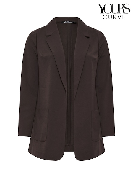 Black - Yours Curve Open Edge Blazer