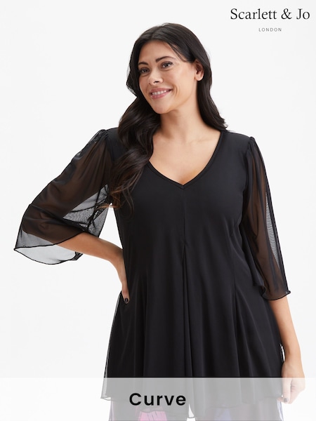 Scarlett & Jo Black V-Neck Tunic (976408) | AED116