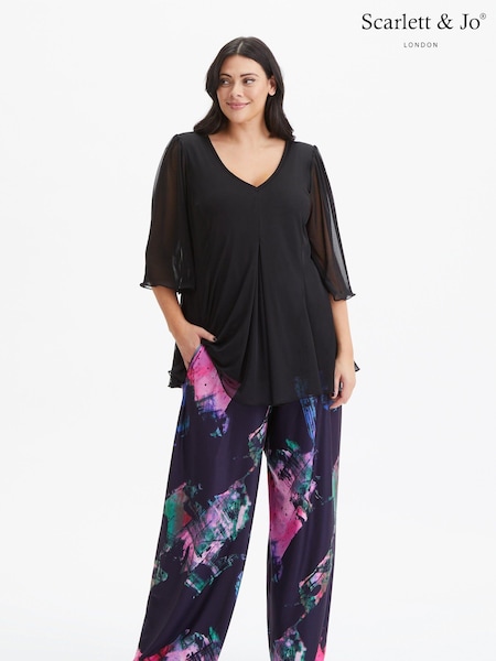 Темно-синий - Scarlett & Jo Bette Wide Leg Trousers (976451) | €33