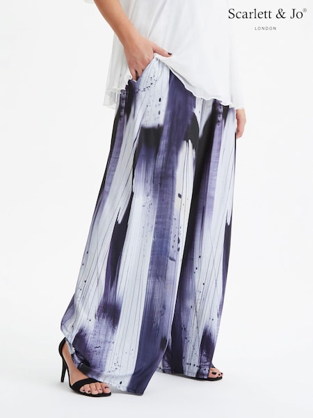 Черный/белый - Scarlett & Jo Bette Wide Leg Trousers (976506) | €33
