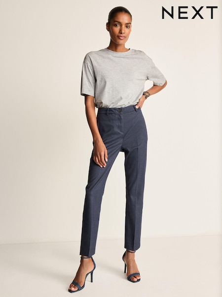 Navy Blue Tailored Check Slim Leg Trousers (976751) | €10