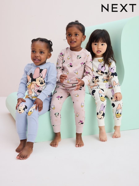 وردي/أزرق/أبيض - Minnie Mouse License Snuggle Pyjamas 3 Pack (9mths-12yrs) (977014) | ‏178 ر.ق. - ‏223 ر.ق.