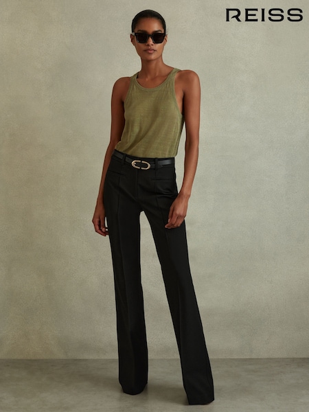 Reiss Black Claude High Rise Flared Trousers (977064) | €230