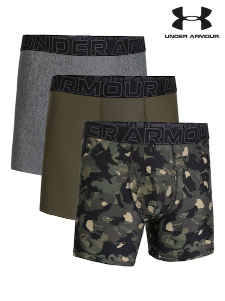 Under Armour Grey Performance Tech Printed Boxers 3 Pack (977076) | AED198