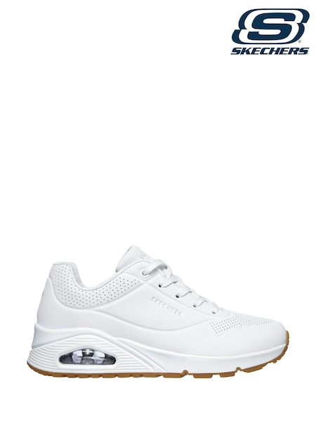 Белый - Skechers Womens Uno Wide Fit Trainers (977613) | €105