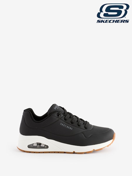 Skechers Black/White Womens Uno Wide Fit Trainers (977661) | €105