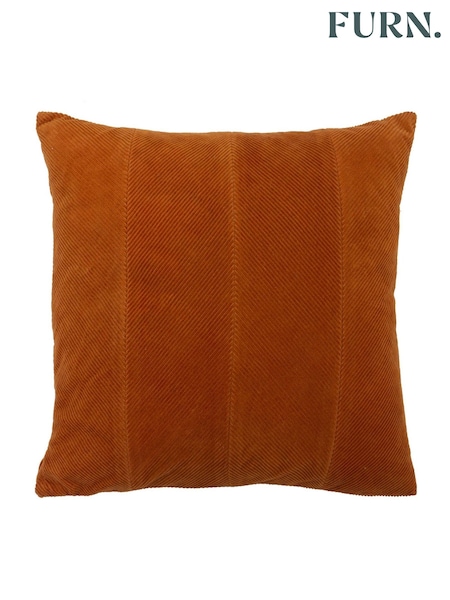 furn. Rust Orange Jagger Ribbed Polyester Filled Cushion (977760) | €29