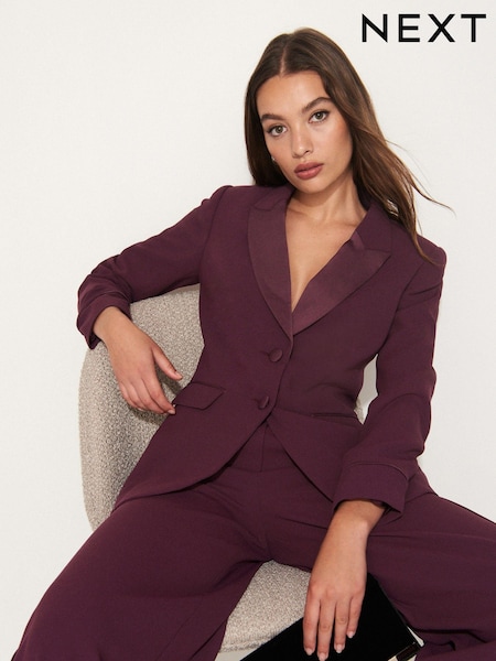 Сливово-пурпурный - Tailored Crepe Single Breasted Blazer (977990) | €13