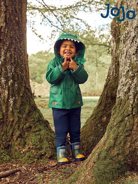 JoJo Maman Bébé Khaki Green Cosy Lined Colour Block Wellies (978045) | €38 - €41