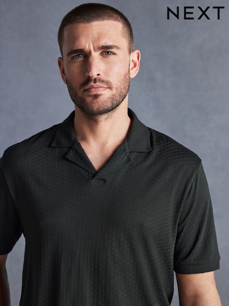 Olive Green Signature Modal Cuban Collar Polo Shirt (978394) | €19