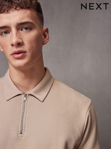 Neutral Relaxed Fit Zip Neck Polo Shirt (978464) | €14