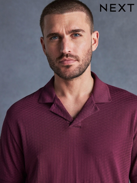 Pink Signature Modal Cuban Collar Polo Shirt (978587) | 86 QAR