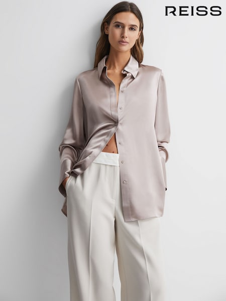 Reiss Lola Oversized Silk Button Through Shirt (978592) | R$ 2.250