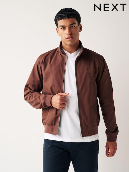 Коричневый - Shower Resistant Check Lining Harrington Jacket (978616) | €12