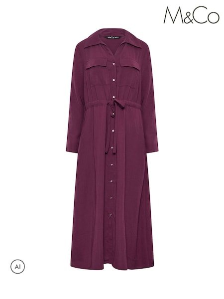 Пурпурный - M&co Utility Maxi Shirt Dress