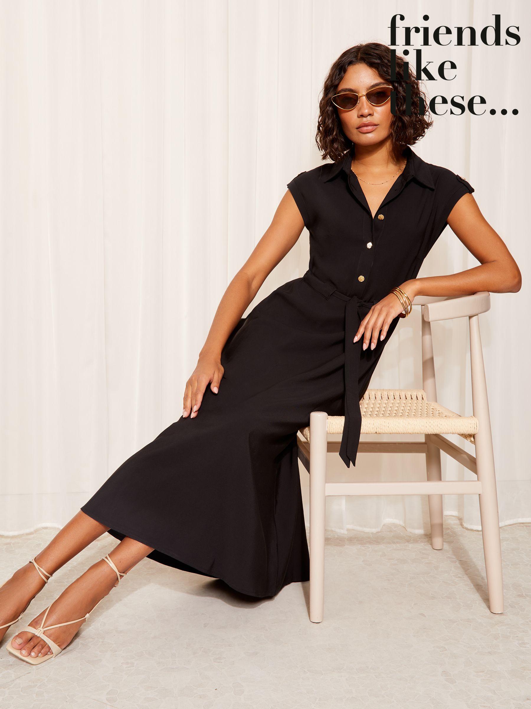 Plain black summer dress sales