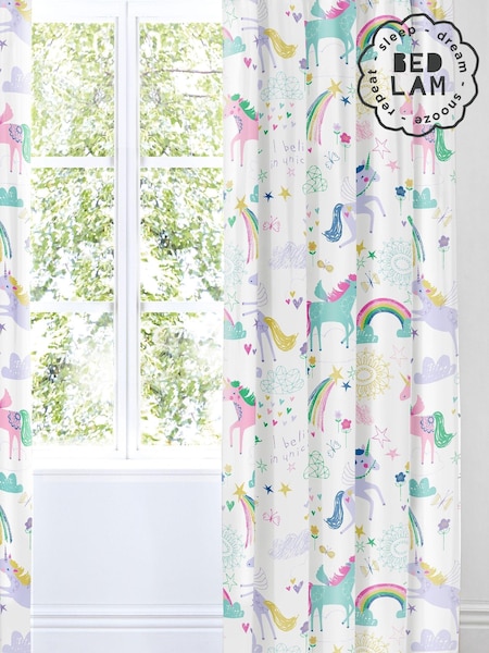 Bedlam Rainbow Unicorn Pencil Pleat Curtains (979341) | €53