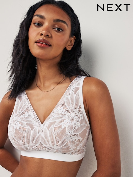 Белый - Lace Total Support Non Pad Non Wire Ultimate Comfort Bra B-H (979538) | €23
