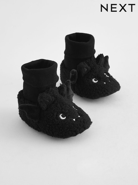Black Halloween Bat Sensory Sock Top Baby Booties (0-2mths) (979738) | AED32 - AED35