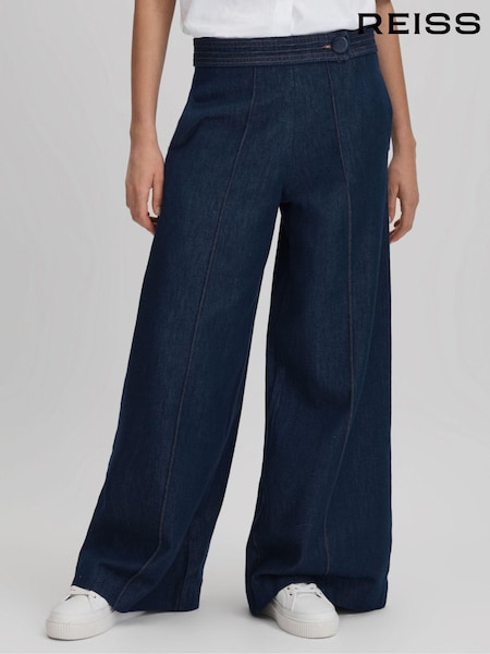 Reiss Lianna Belted Wide Leg Jeans (980196) | €280